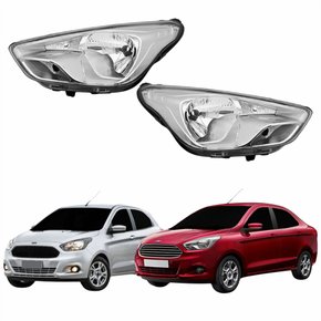 Par Farol Ford Ka Hatch Sedan 2015 2016 2017 2018 Máscara Cromada