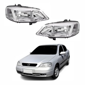 Par Farol Gm Astra 1998 Até 2002 Máscara Cromada