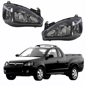 Par Farol GM Montana 2003 Até 2010 Foco Duplo Máscara Negra Pisca Liso