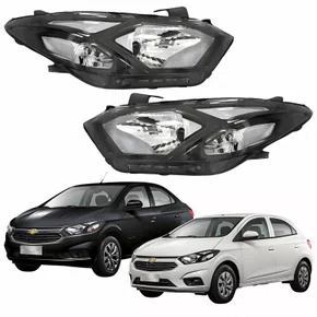 Par Farol Gm Onix Prisma 2017 Até 2020 Máscara Negra