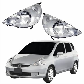 Par Farol Honda Fit 2007 2008 Máscara Cromada