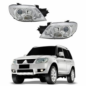 Par Farol Mitsubishi Pajero Tr4 2010 2011 2012 2013 2014 Máscara Cromada