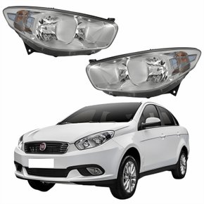 Par Farol Principal Fiat Grand Siena 2012 Até 2019 Cromomix