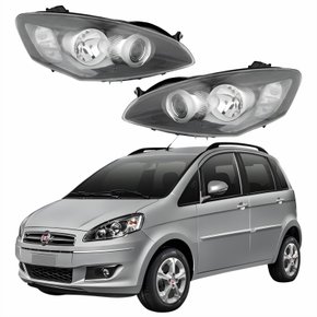 Par Farol Principal Fiat Idea 2011 Até 2016 Cinza