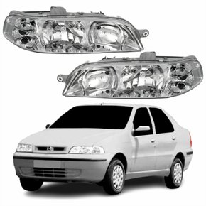 Par Farol Principal Fiat Siena Fire 2001 2002 2003 2004 Carcaça Cinza
