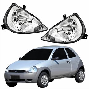 Par Farol Principal Ford Ka 1999 Até 2007 Pisca Cristal