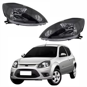 Par Farol Principal Ford Ka 2008 Até 2014 Máscara Negra