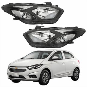 Par Farol Principal Gm Onix 2017 2018 2019 Máscara Negra