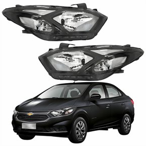 Par Farol Principal Gm Prisma 2017 2018 2019 Máscara Negra