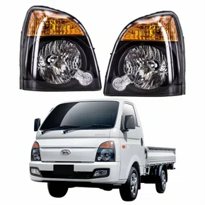 Par Farol Principal Hyundai Hr 2013 Até 2022 Máscara Negra