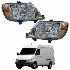 Par Farol Principal MB Sprinter 2002 2003 2004 2005 2006 Com Antineblina