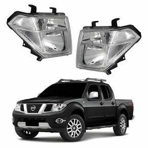 Par Farol Principal Nissan Frontier 2008 Até 2016 Máscara Cromada