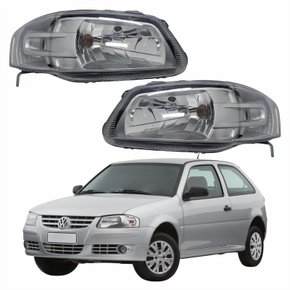 Par Farol Principal Vw Gol G4 2005 Até 2008 Máscara Cinza