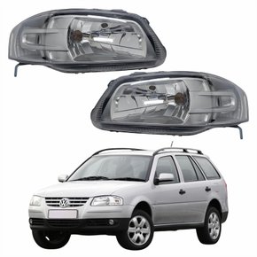 Par Farol Principal Vw Parati G4 2005 Até 2012 Máscara Cinza