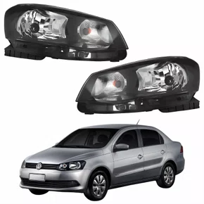 Par Farol Principal Vw Voyage G6 2013 Até 2016 Foco Simples