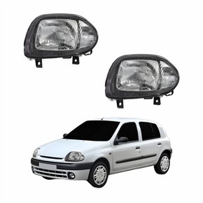 Par Farol Renault Clio 1999 2000 2001 2002 Máscara Negra