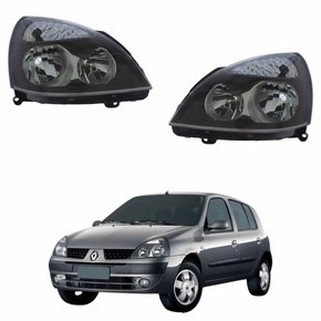 Par Farol Renault Clio 2003 Até 2012 Mascara Negra