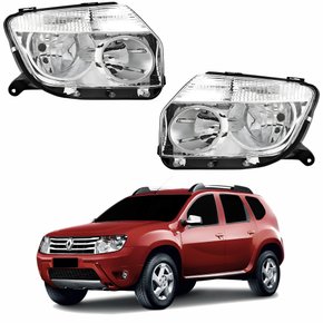 Par Farol Renault Duster 2010 2011 2012 2013 2014 Mascara Cromada