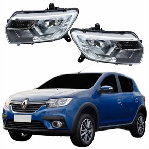 Par Farol Renault Sandero 2020 2021 2022 Com Led 3 Riscos