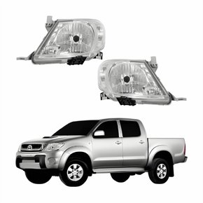 Par Farol Toyota Hilux Srv 2009 2010 2011 Com Pisca Cristal
