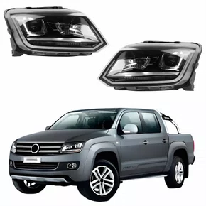 Par Farol Vw Amarok 2018 Até 2023 Com Led Com Projetor