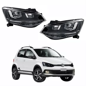 Par Farol Vw Crossfox 2015 Até 2019 Original Friso Preto