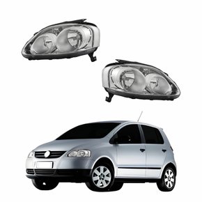 Par Farol Vw Fox 2008 2009 2010 Máscara Cromada