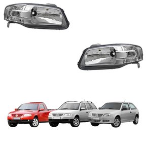 Par Farol Vw Gol G4 2005 Até 2008 Parati G4 2005 Até 2012 Saveiro G4 2005 Até 2009 Mascara Cromada
