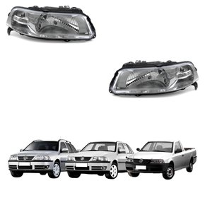 Par Farol Vw Gol Parati Saveiro G3 1999 Até 2005 Mascara Cromada
