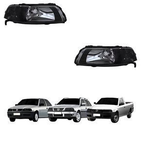 Par Farol Vw Gol Parati Saveiro G3 1999 Até 2005 Mascara Negra