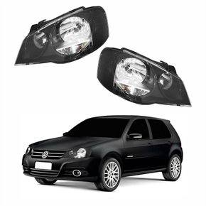 Par Farol Vw Golf 2008 Até 2013 Máscara Negra