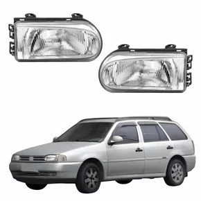 Par Farol Vw Parati G2 1995 Até 1999 Foco Simples Máscara Cromada