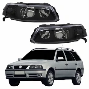 Par Farol Vw Parati G3 1999 Até 2005 Foco Duplo Máscara Negra