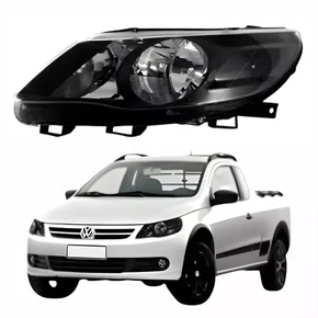 Farol Vw Saveiro G5 2010 Até 2013 Máscara Negra Lado Esquerdo Motorista