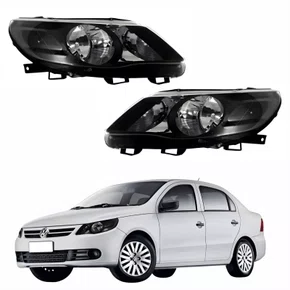 Par Farol Vw Voyage G5 2009 Até 2013 Máscara Negra