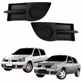 Par Grade Parachoque Dianteiro Renault Clio Hatch Sedan 2006 Até 2012 Sem Furo