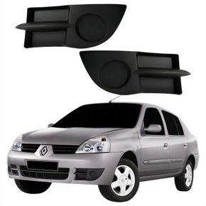 Par Grade Parachoque Dianteiro Renault Clio Sedan 2006 Até 2012 Sem Furo