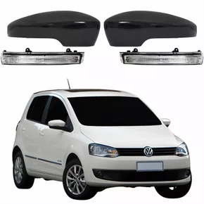 Par Kit Capa Com Pisca Retrovisor Vw Fox 2013 Até 2016 Liso
