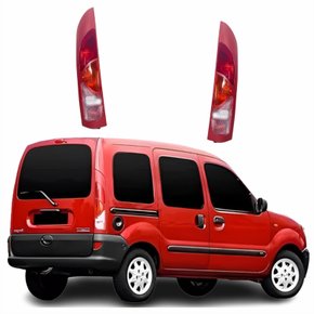 Par Lanterna Renault Kangoo 1998 Até 2007 Borda Vermelho 1 Porta Tricolor