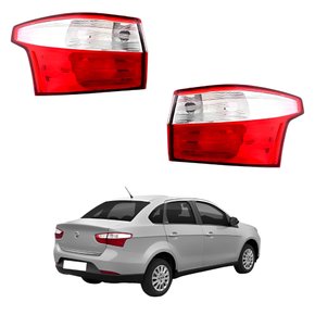 Par Lanterna Traseira Fiat Gran Siena 2012 Até 2019 Bicolor Canto