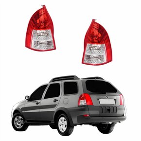 Par Lanterna Traseira Fiat Palio Weekend 2004 2005 2006 2007 Canto Bicolor