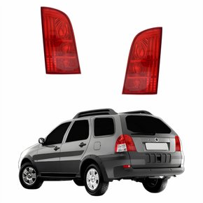 Par Lanterna Traseira Fiat Palio Weekend 2004 2005 2006 2007 Tampa Rubi