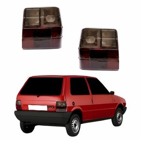Par Lanterna Traseira Fiat Uno 1984 Até 2004 Fumê