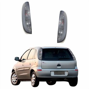 Par Lanterna Traseira Gm Corsa Hatch Frente Montana 2006 Até 2012 Fumê