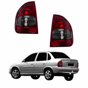 Par Lanterna Traseira Gm Corsa Sedan Classic 2000 Até 2010 Fumê