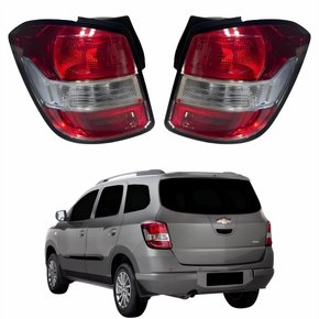 Par Lanterna Traseira Gm Spin 2013 Até 2018 Bicolor Cristal Borda Preta