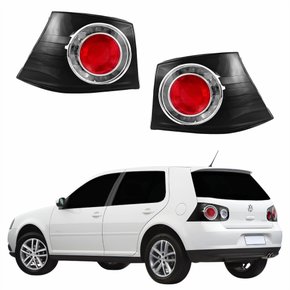 Par Lanterna Traseira Vw Golf 2008 Até 2013 Fumê Canto