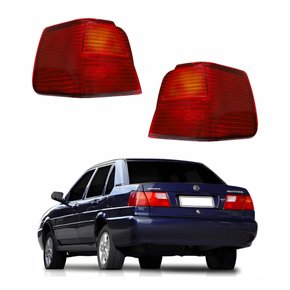 Par Lanterna Traseira Vw Santana 1999 Até 2006 Bicolor Pisca Âmbar Canto