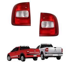 Par Lanterna Traseira Vw Saveiro G5 2009 Até 2013 Saveiro G6 2013 Até 2016 Bicolor