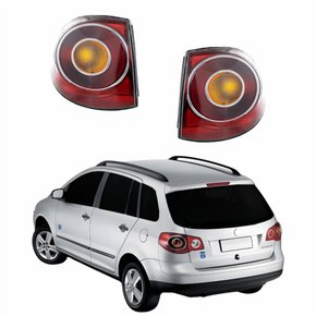 Par Lanterna Traseira Vw Spacefox 2007 2008 2009 2010 Canto Vermelho